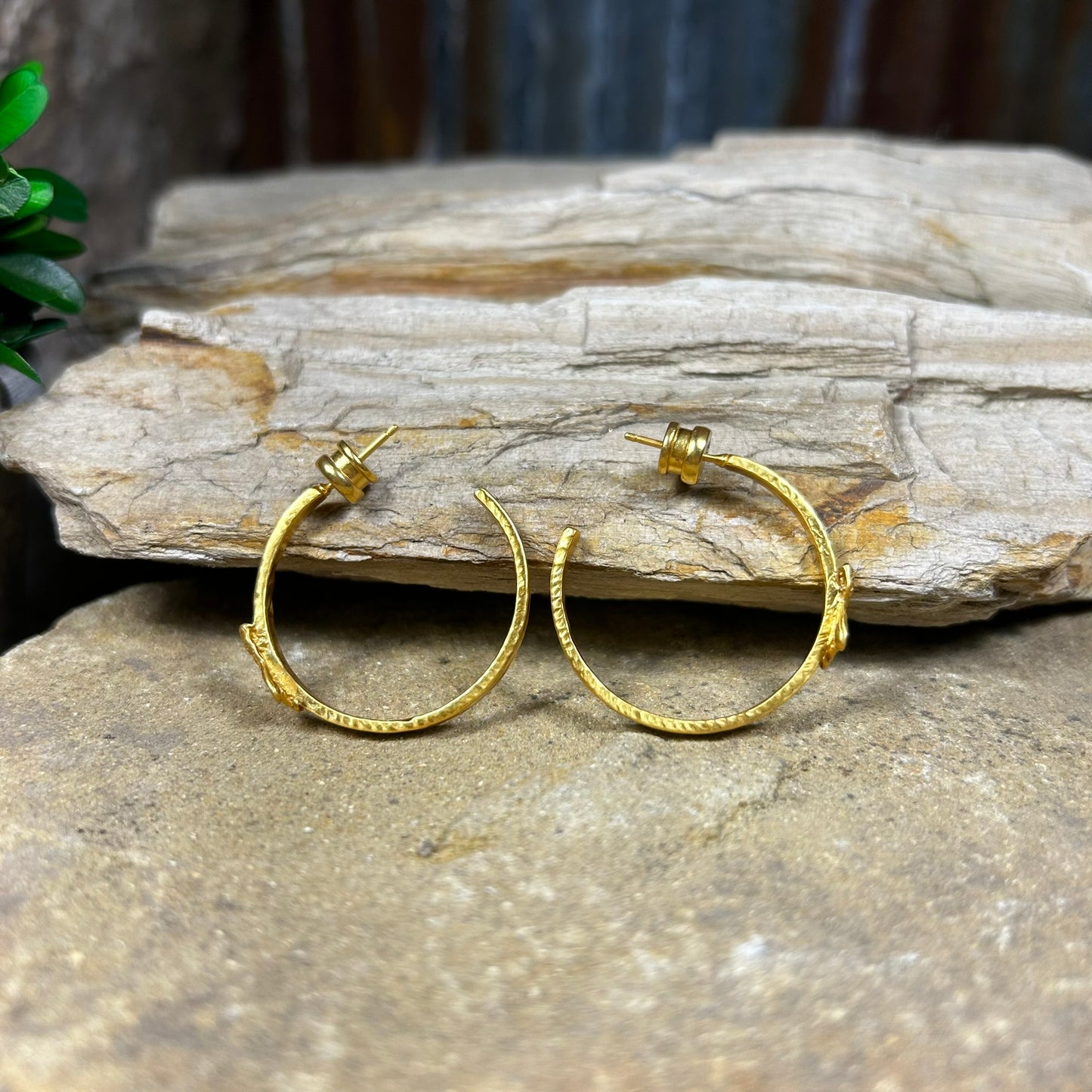 Bee Hoop Earrings