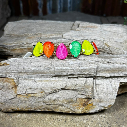 Neon Multicolor Teardrop Bracelet