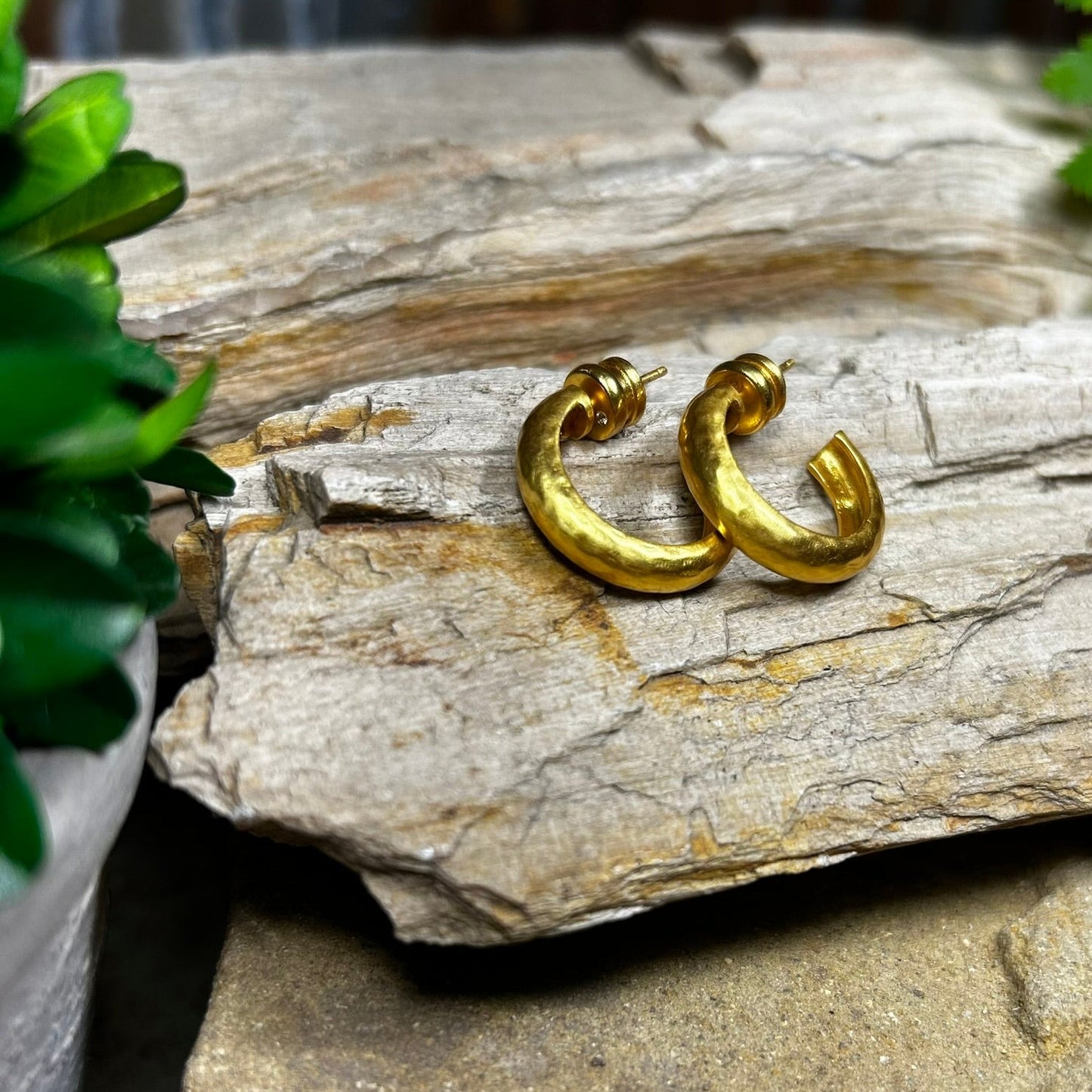 Havana Gold Hoop Earrings