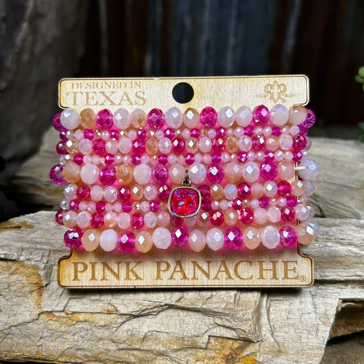 Pink Mix Bead Bracelet Set