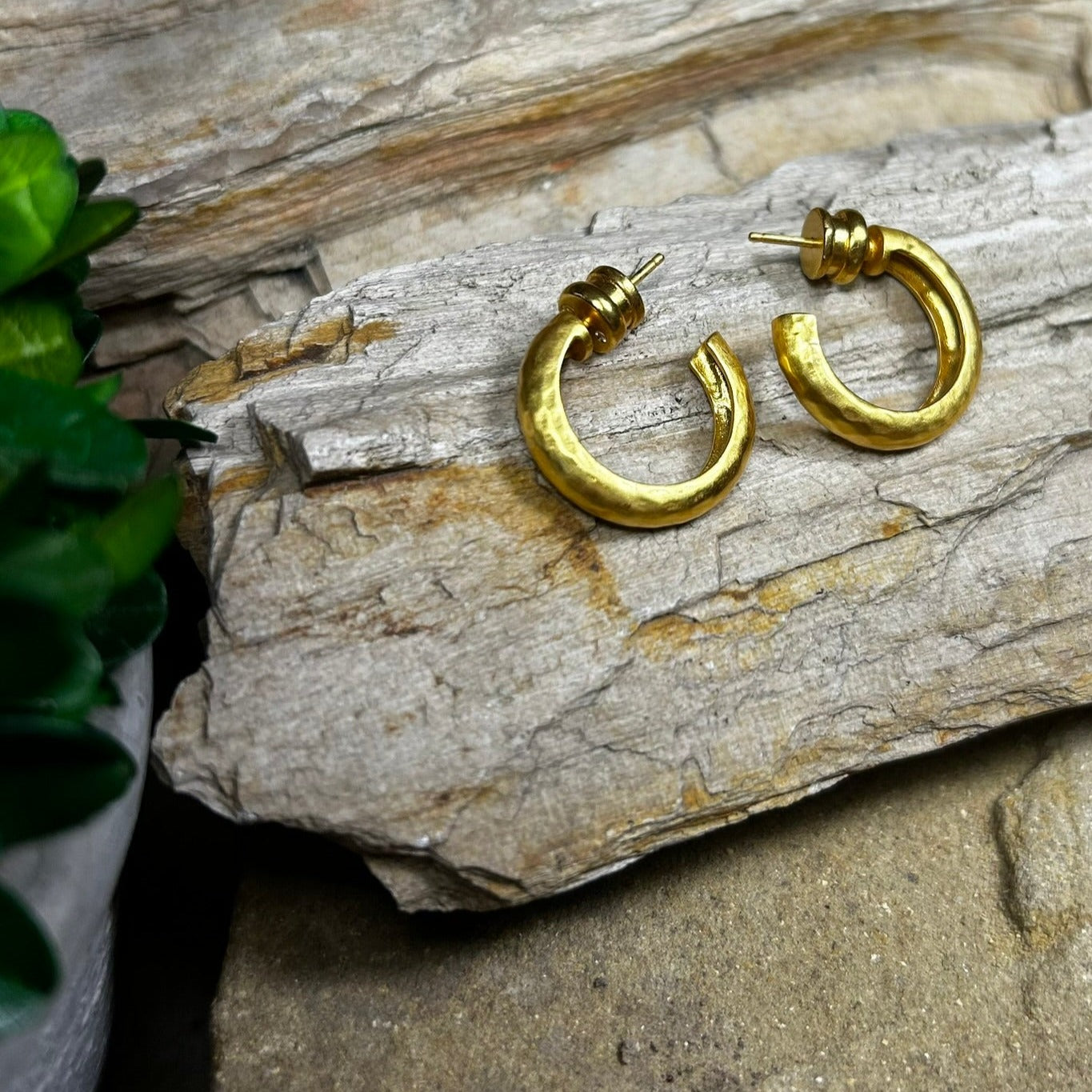 Havana Gold Hoop Earrings
