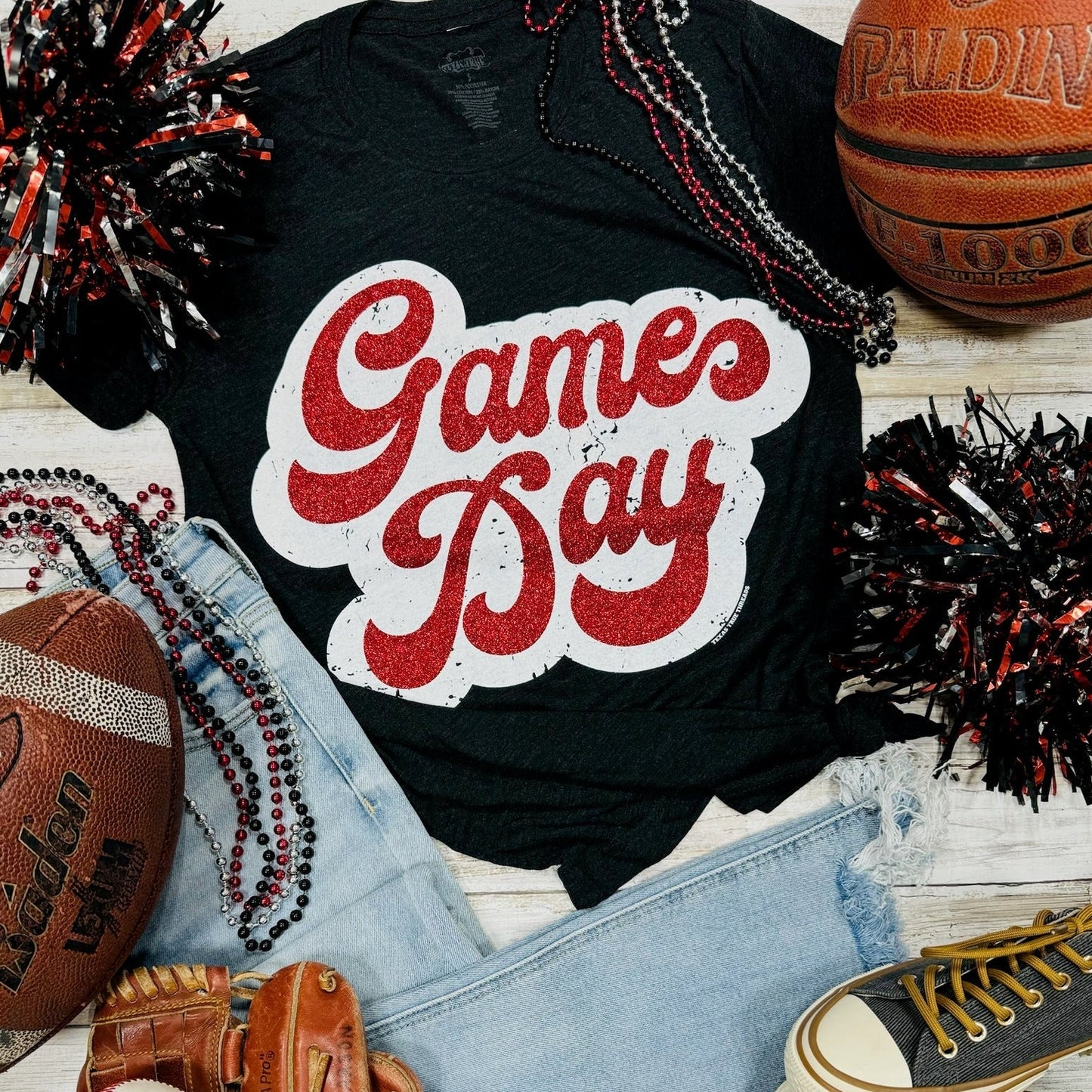 Sync Logic - Big Game Day Retro Glitter Tee