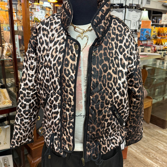 Animal Print Quilted Jacket - Neutral Animal Print