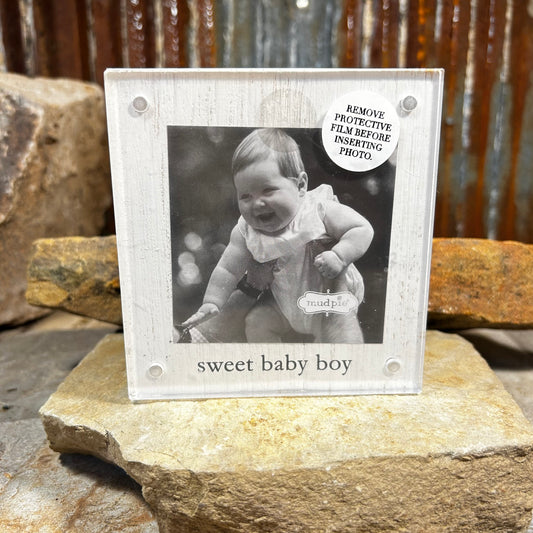 Sweet Baby Boy Wood Acrylic Frame