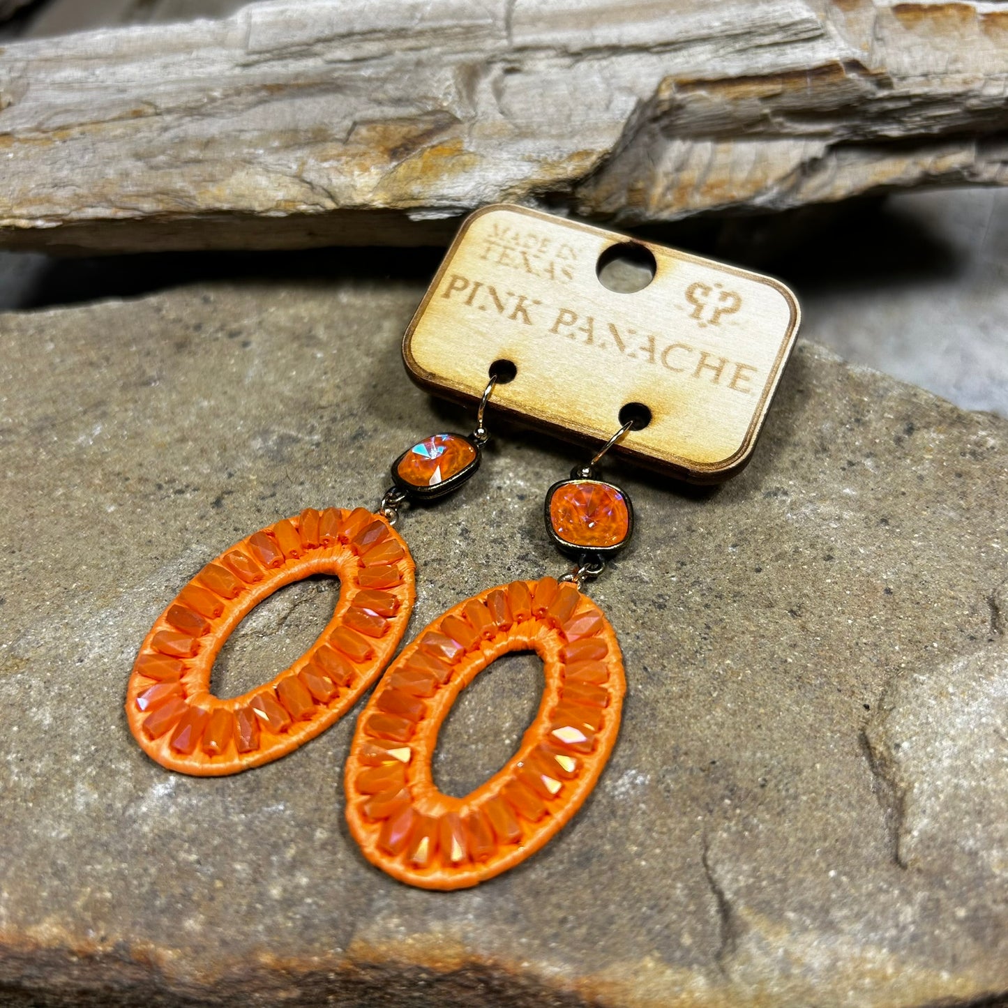 Orange Oval Earring