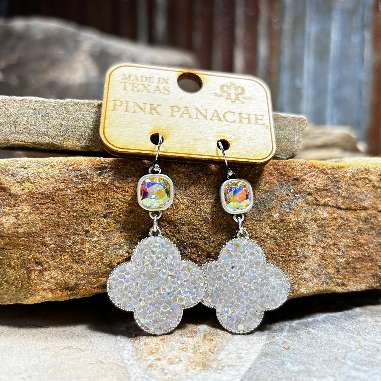 Glitter Clover Earrings