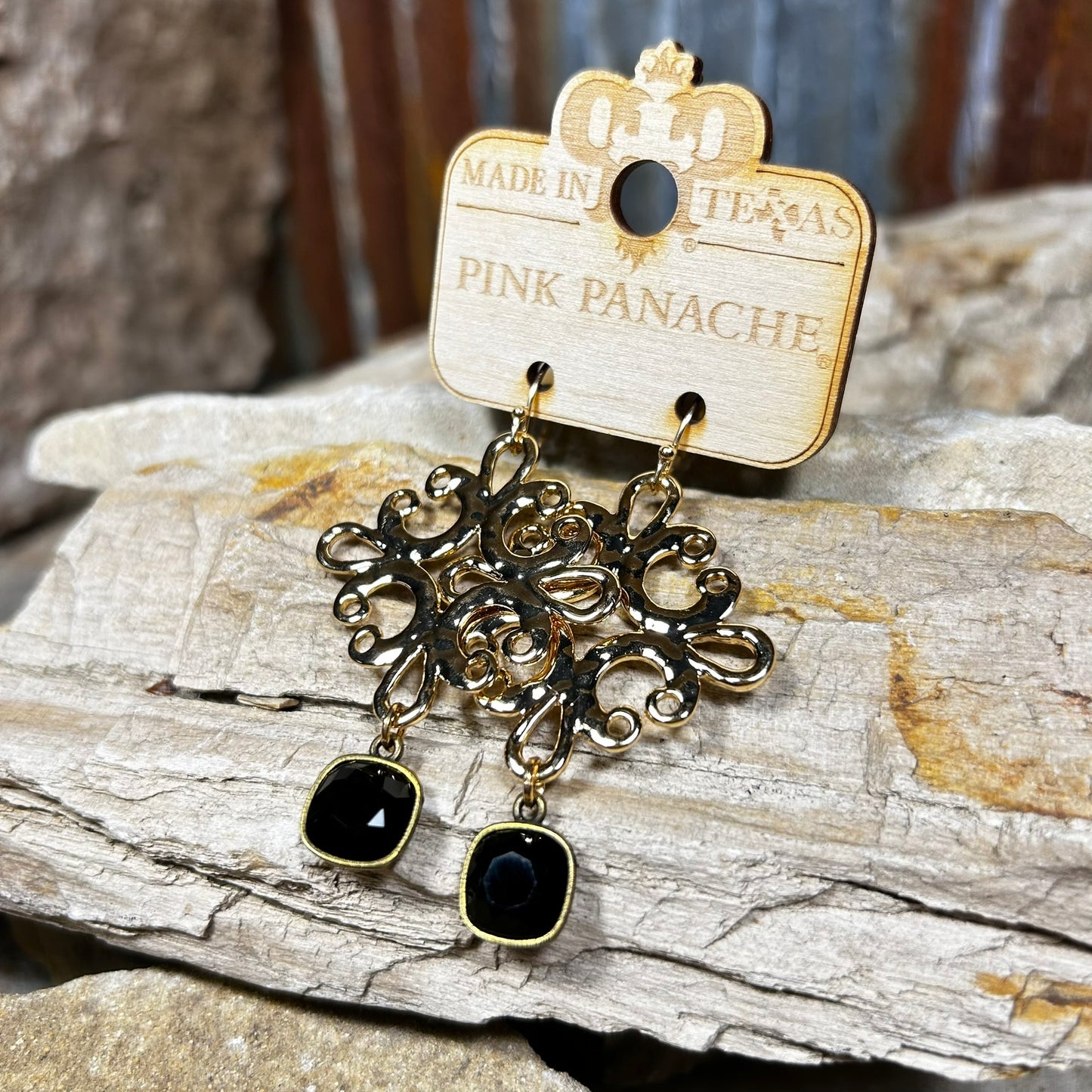 Scroll Cross Earrings