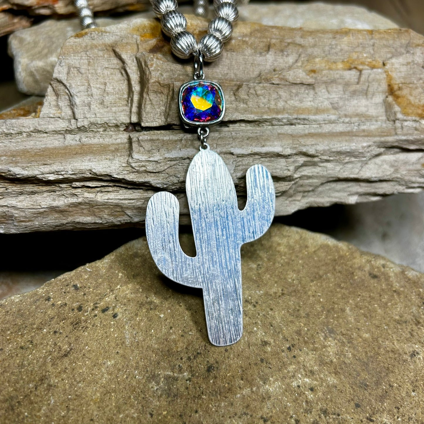 Silver Cactus Necklace