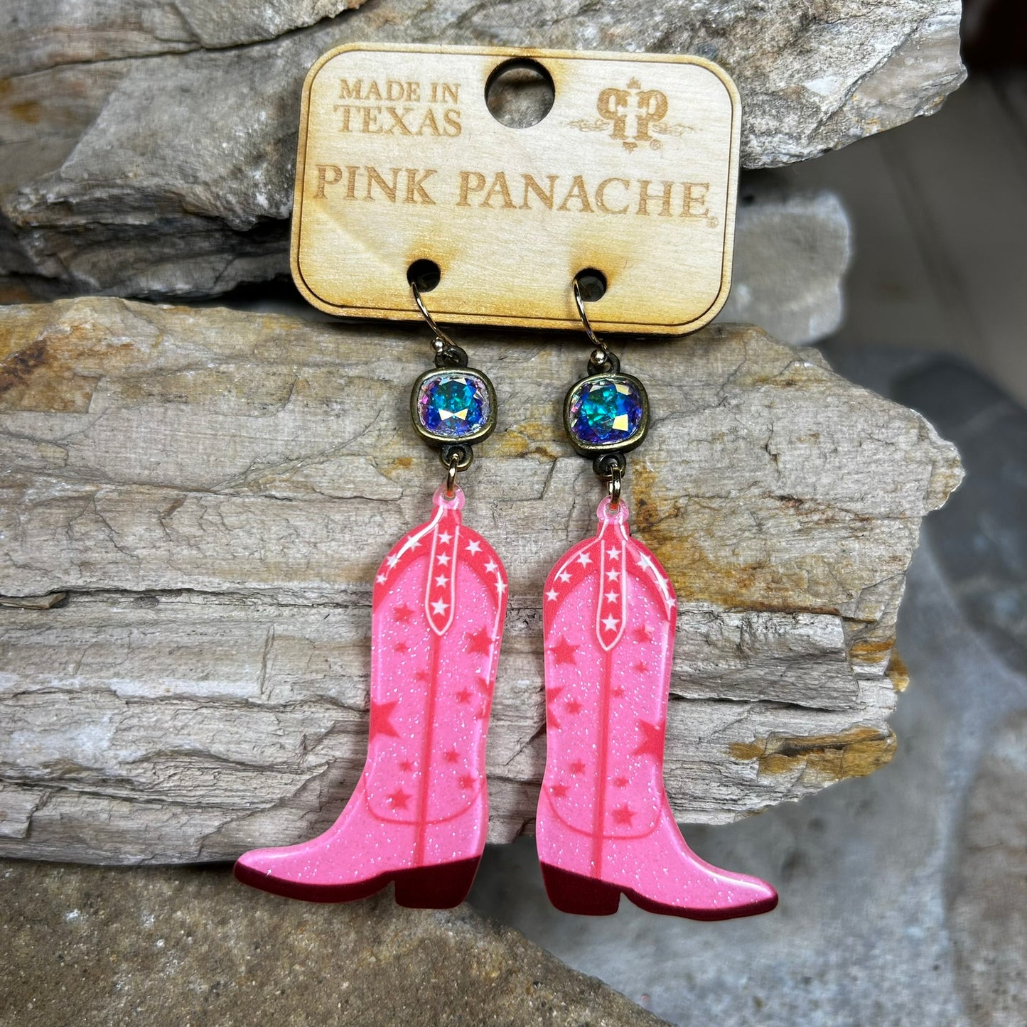 Pink Cowboy Boot Earrings