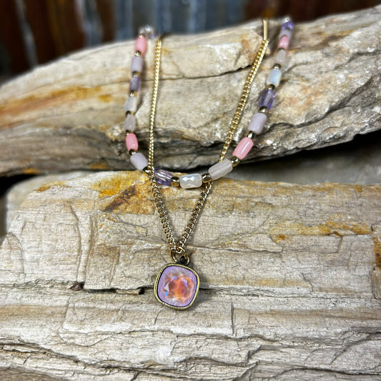 Lavender and Pink Necklace