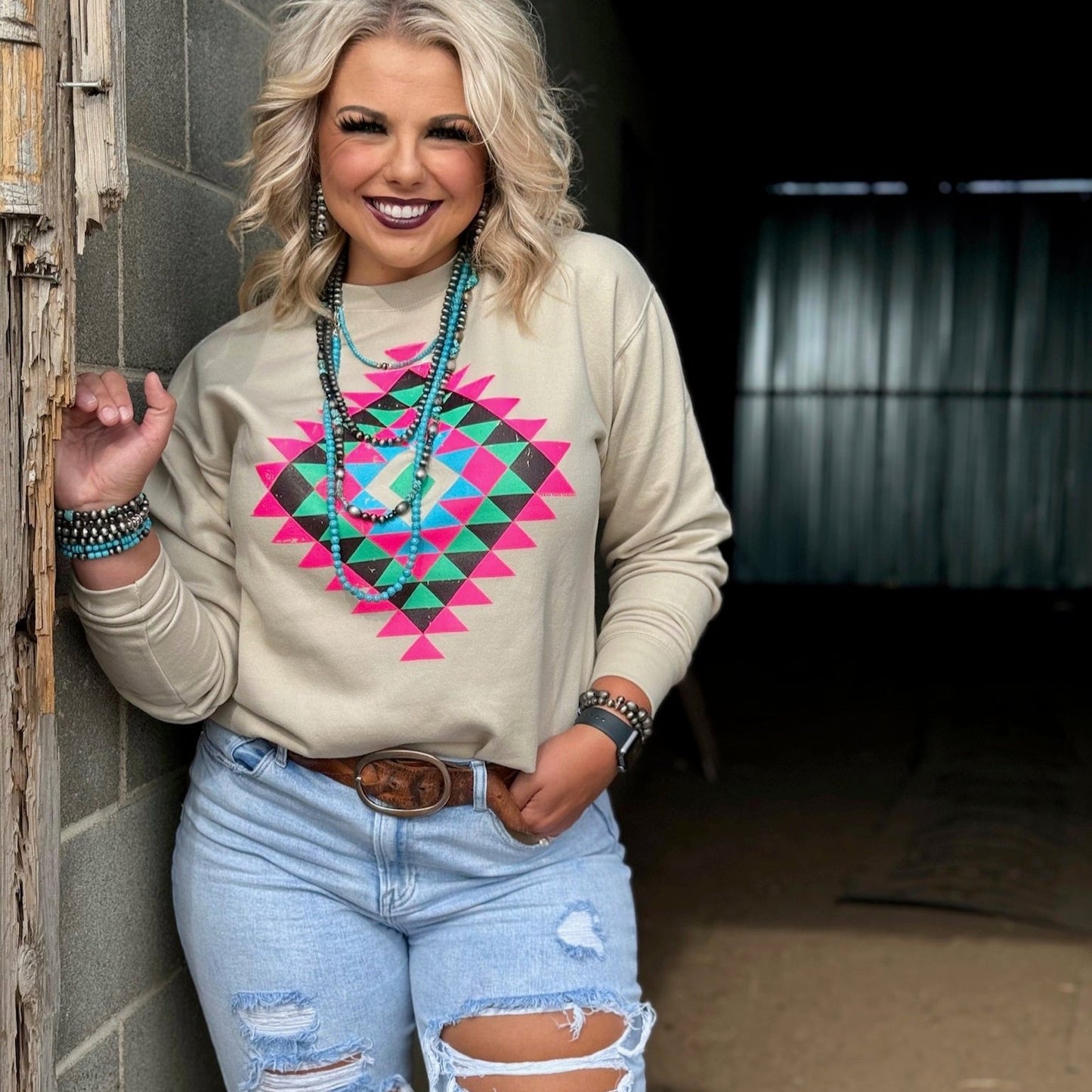 Ryanne's Neon Aztec Sweatshirt