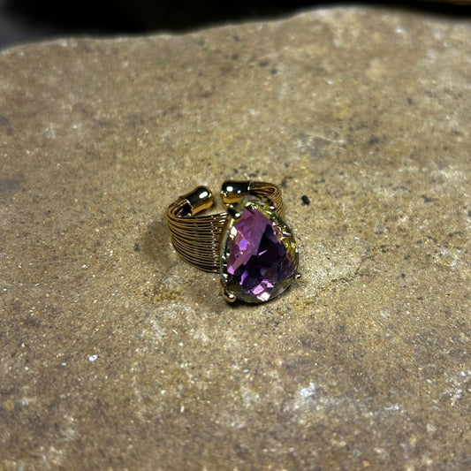 Lavender Teardrop Ring