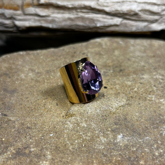Lavender Teardrop Ring