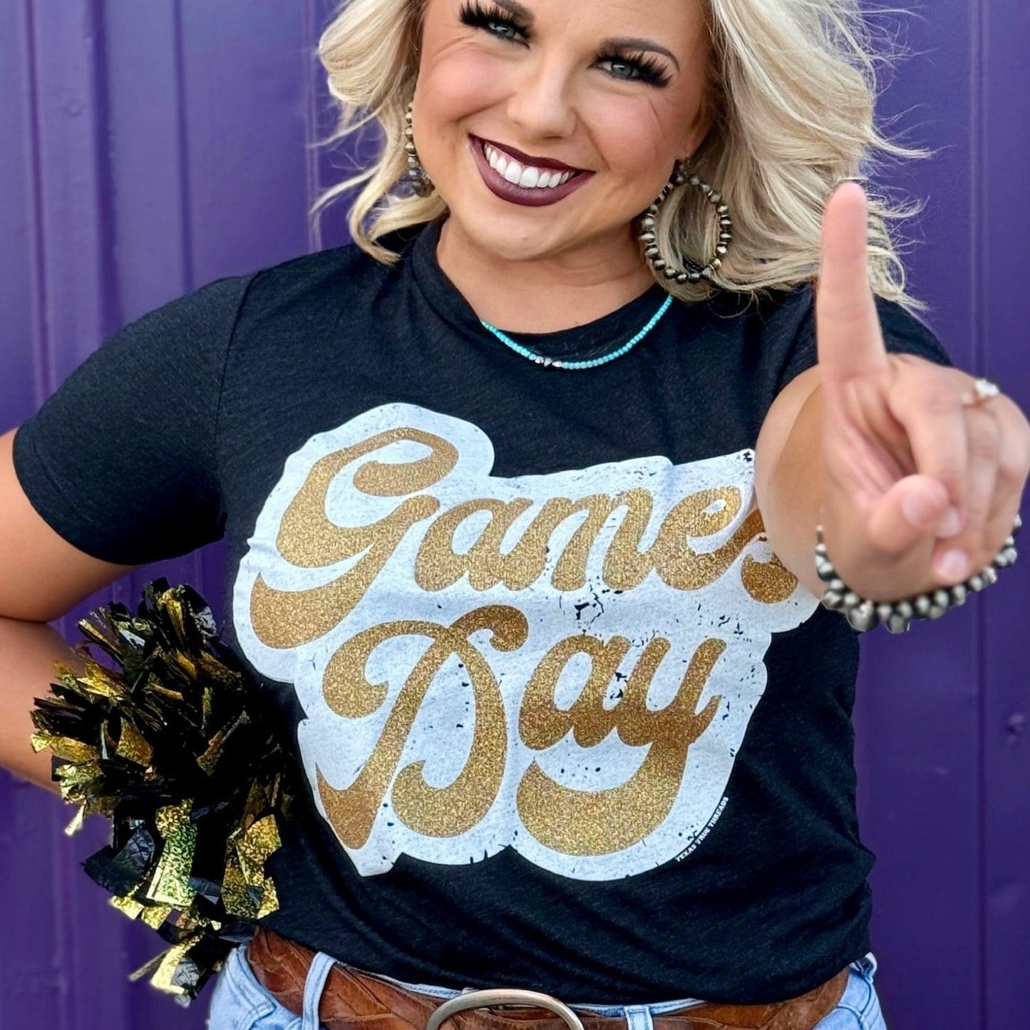 Sync Logic - Big Game Day Retro Glitter Tee