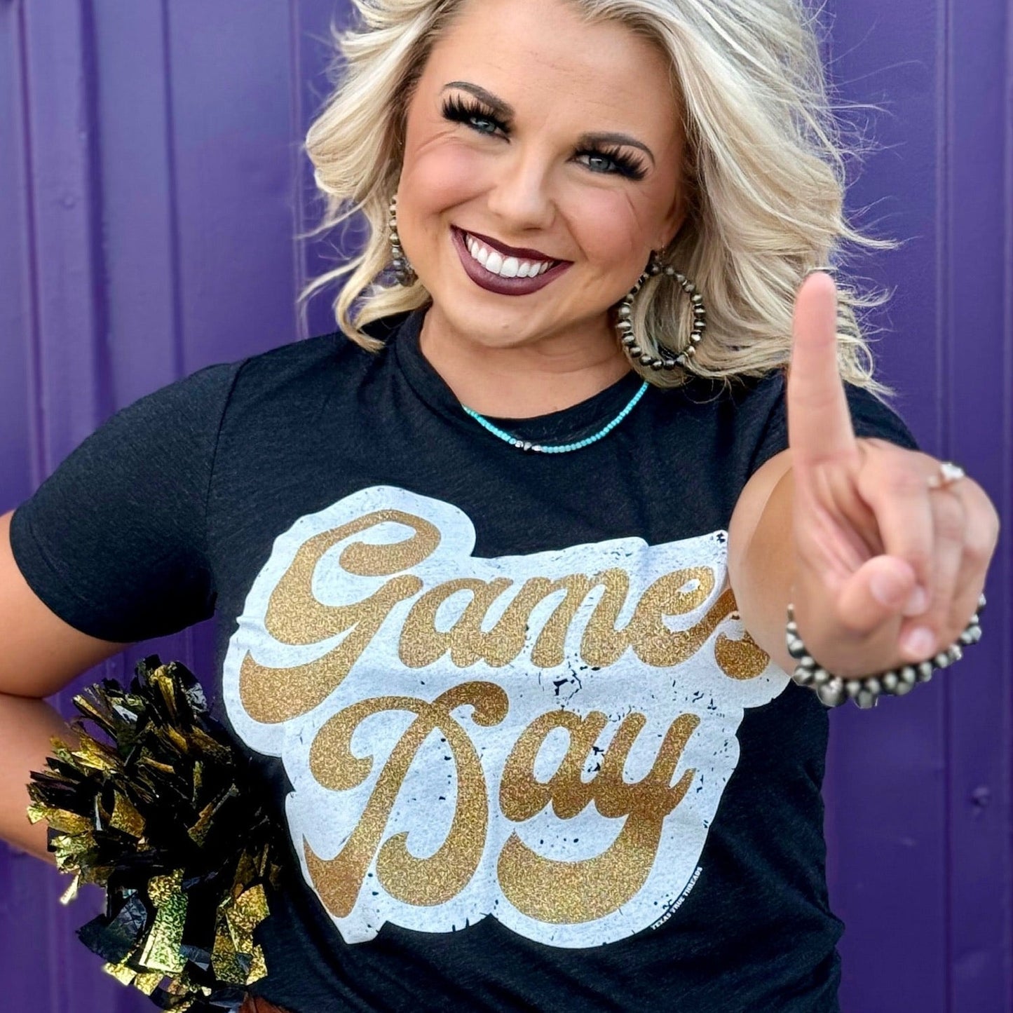 Sync Logic - Big Game Day Retro Glitter Tee