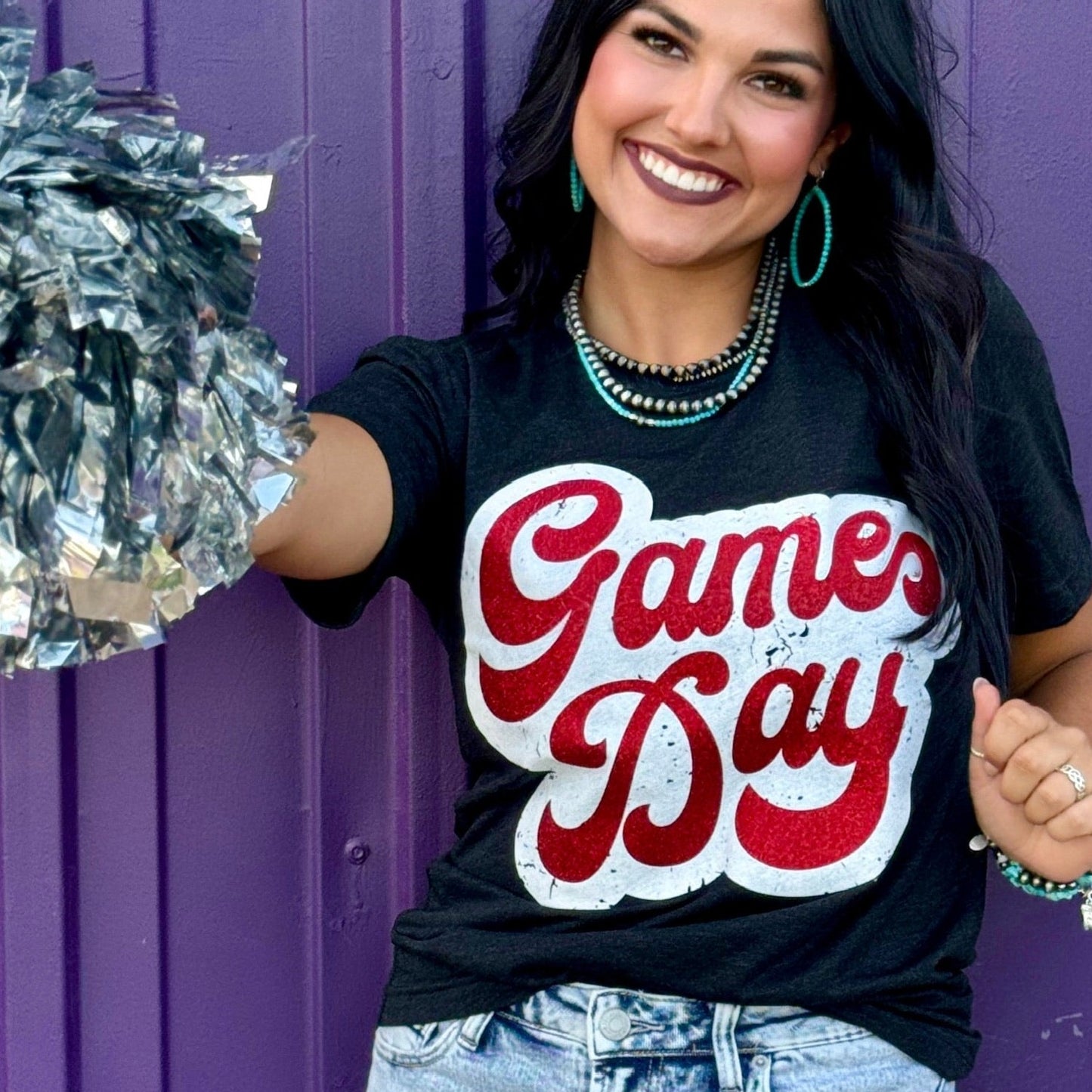 Sync Logic - Big Game Day Retro Glitter Tee