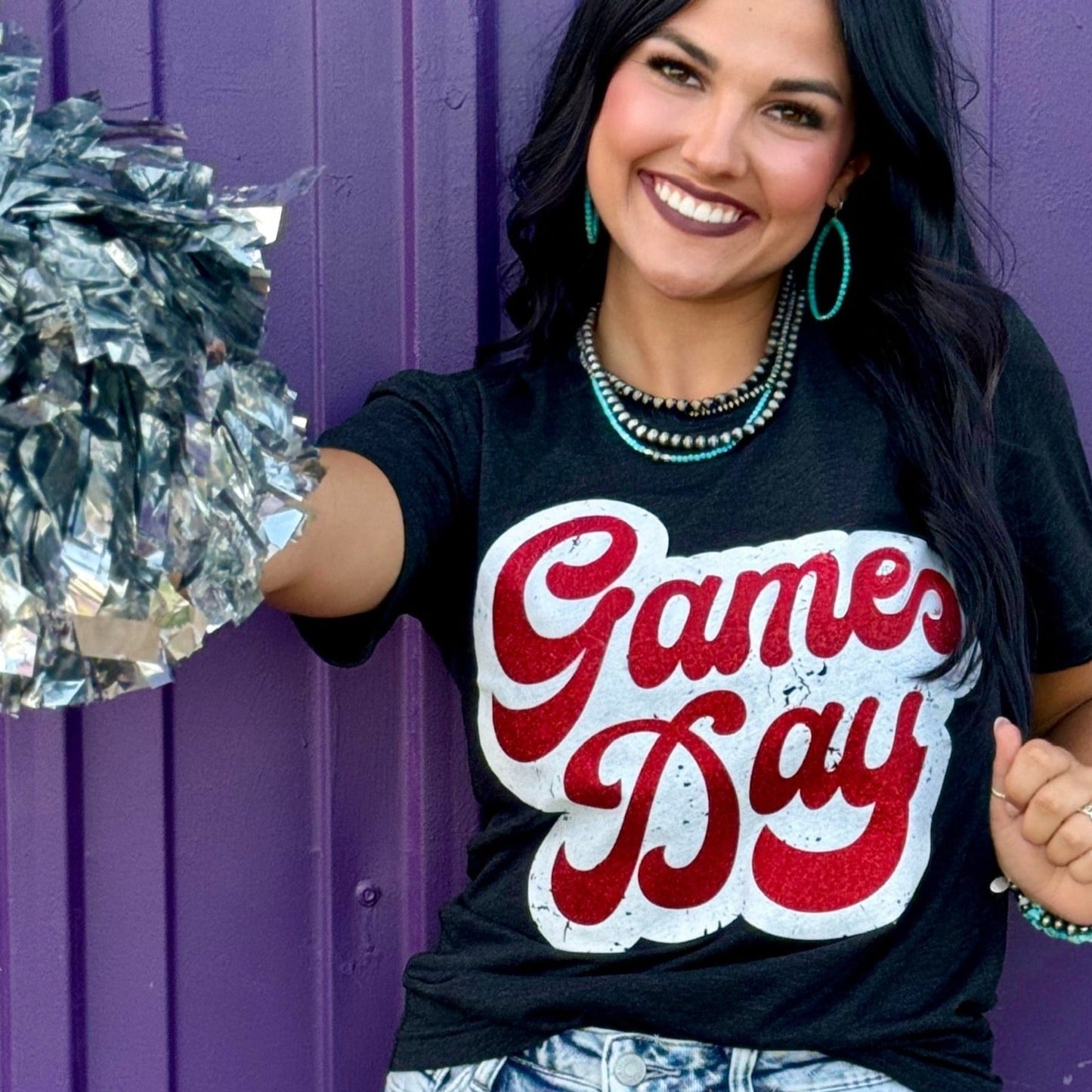 Sync Logic - Big Game Day Retro Glitter Tee