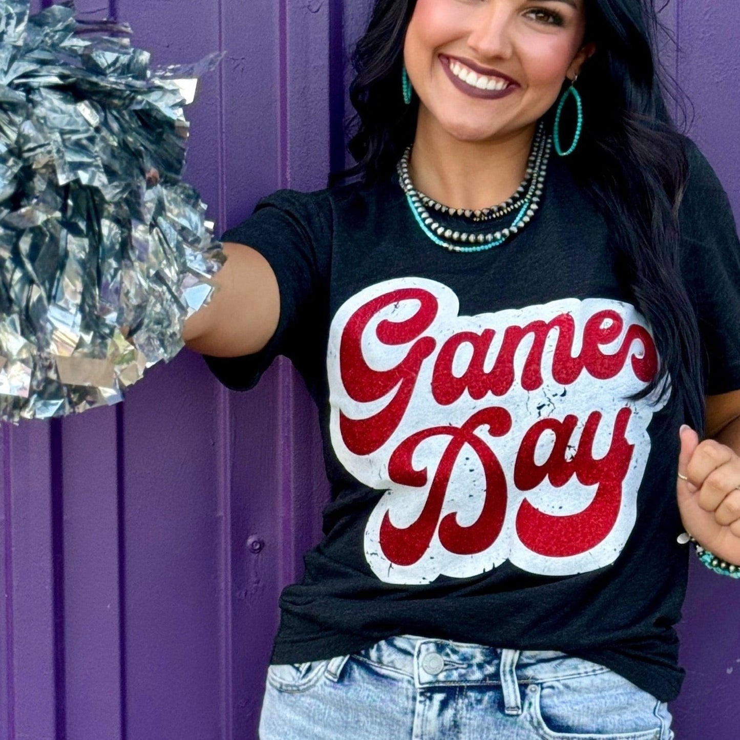 Sync Logic - Big Game Day Retro Glitter Tee