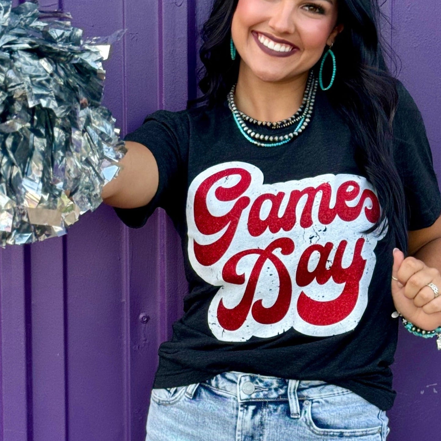 Sync Logic - Big Game Day Retro Glitter Tee