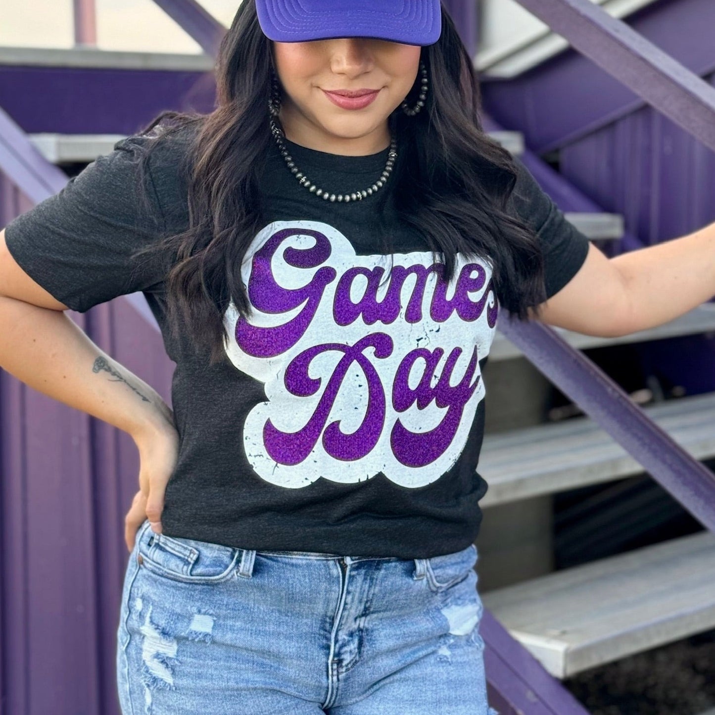 Sync Logic - Big Game Day Retro Glitter Tee