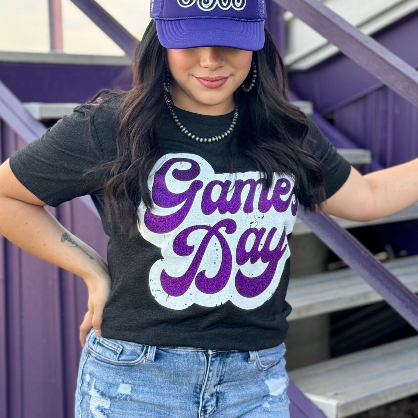 Sync Logic - Big Game Day Retro Glitter Tee