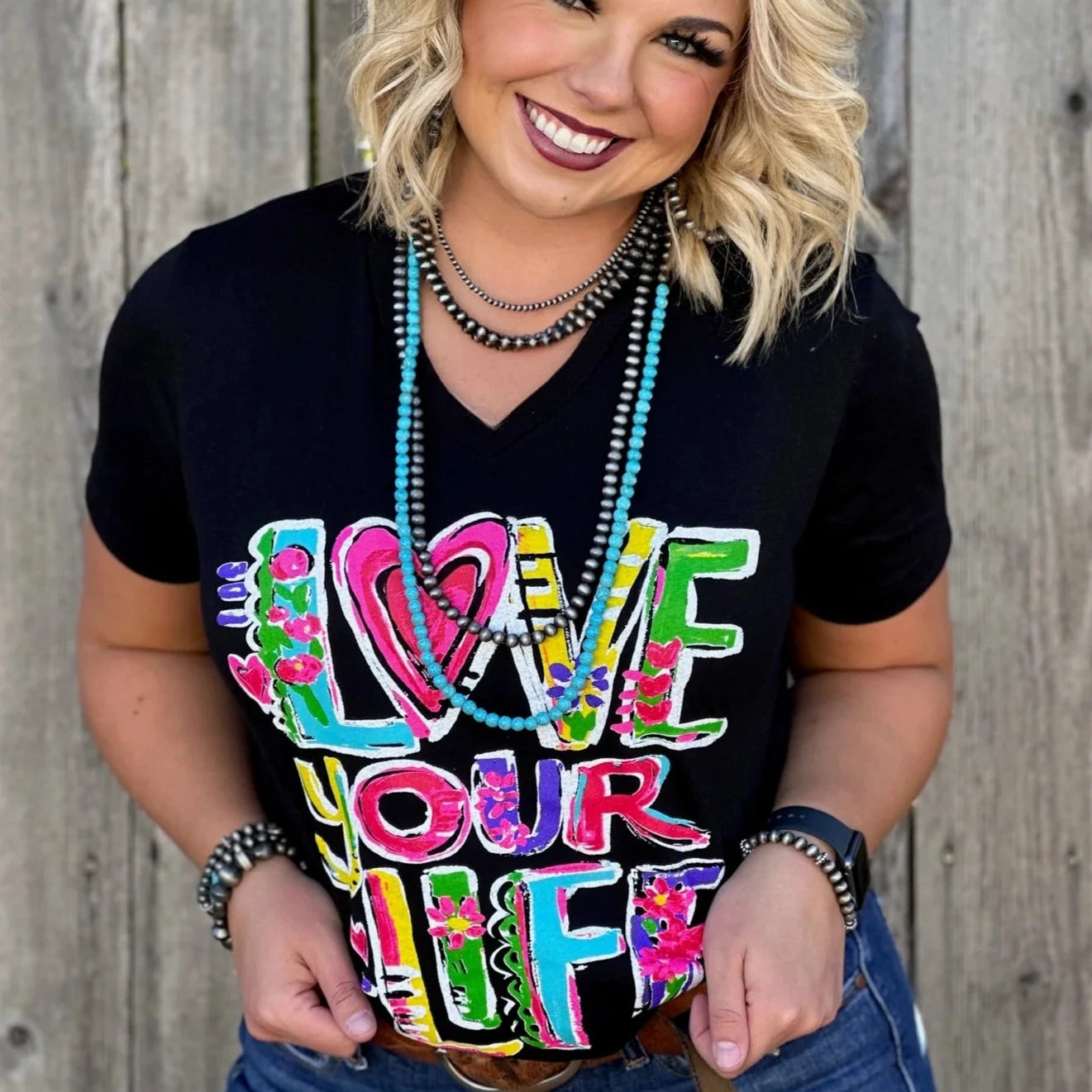 Callie Ann Stelter Love Your Life Tee- V-NECK