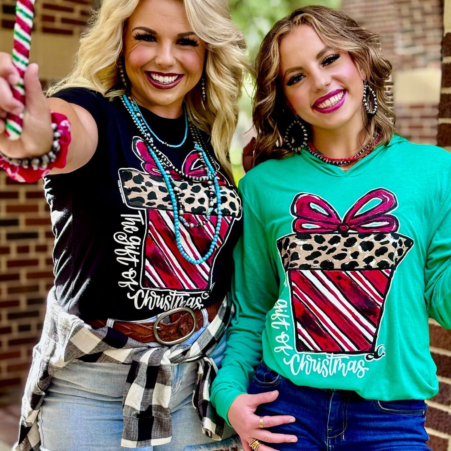 Callie Ann Stelter Candy Cane Present Tee & Sweatshirt