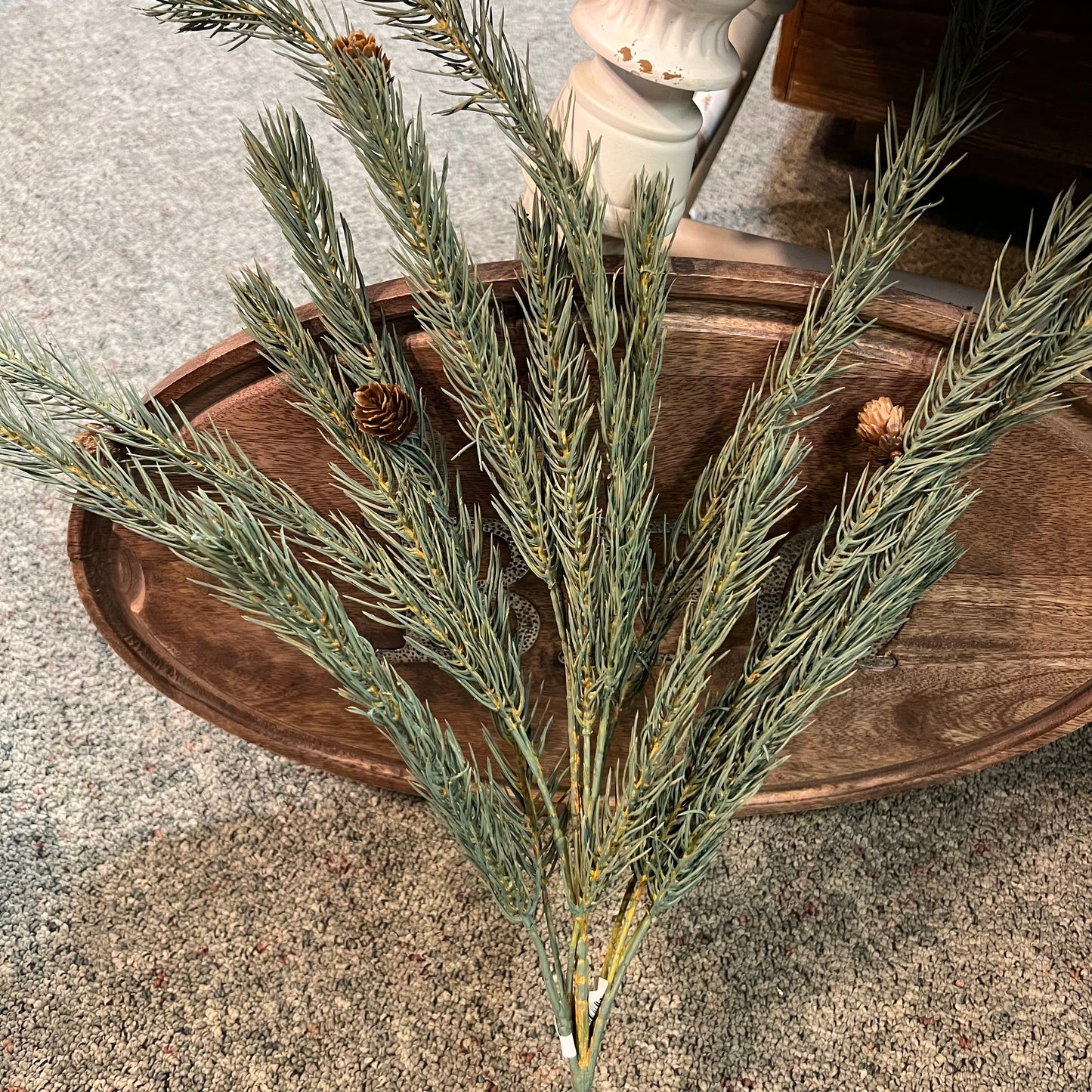 Blue Pine Faux Multi Stem Bush Each