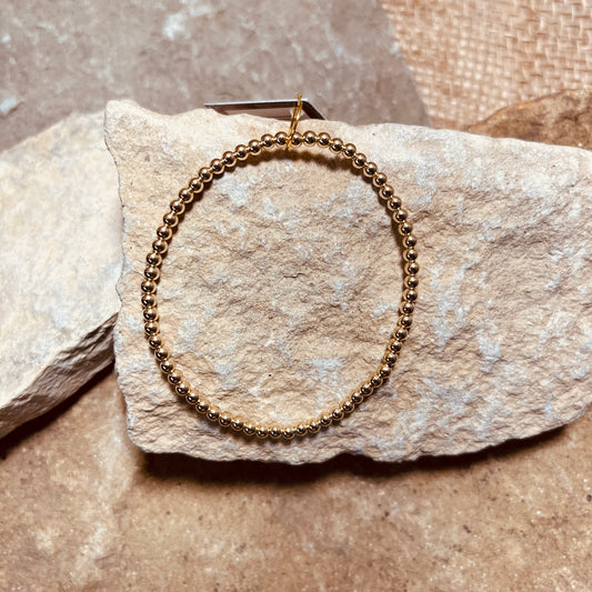 Classic 3mm Gold Beaded Bracelet