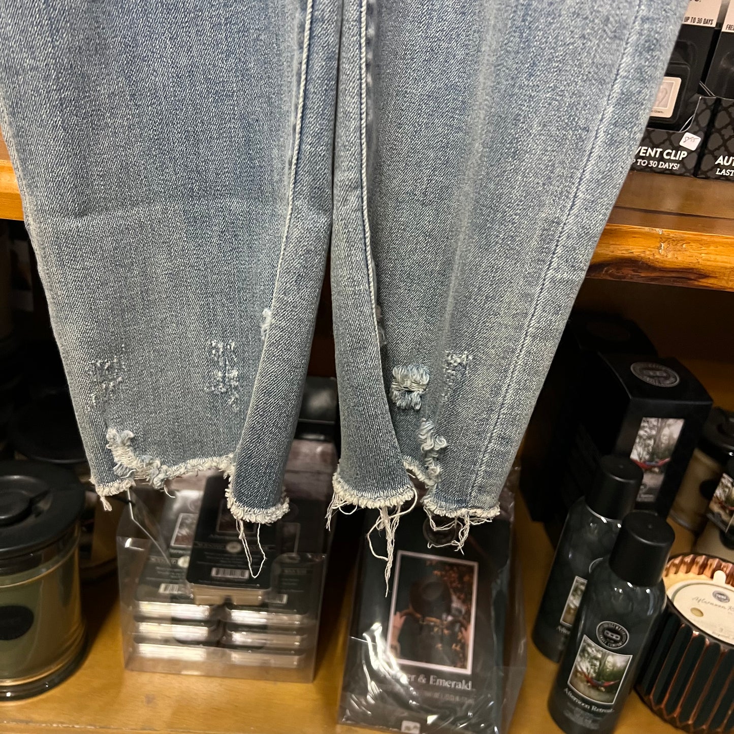 High Waist Distressed Straight Leg Jean (LAST PAIR)