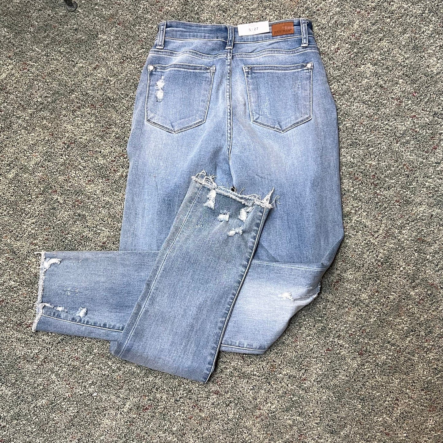 High Waist Distressed Straight Leg Jean (LAST PAIR)