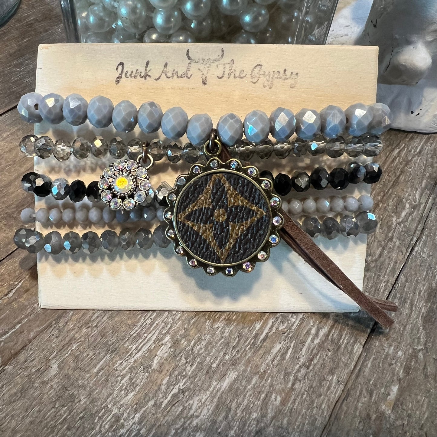 Shades of Gray Stacked Bracelet