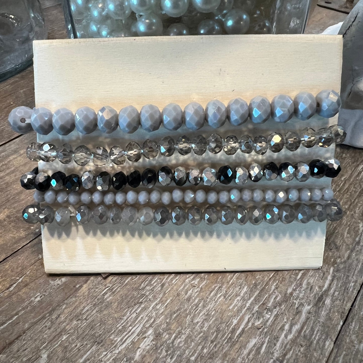 Shades of Gray Stacked Bracelet