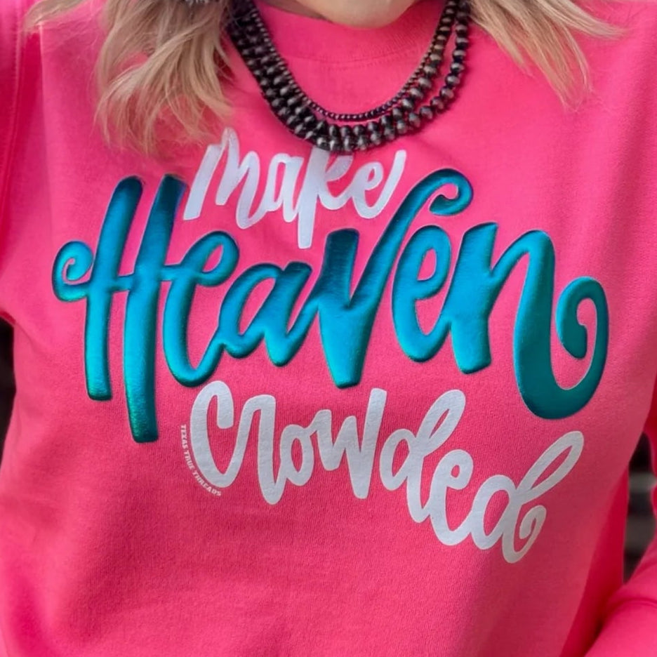 Make Heaven Crowded Metallic Puff Sweatshirt