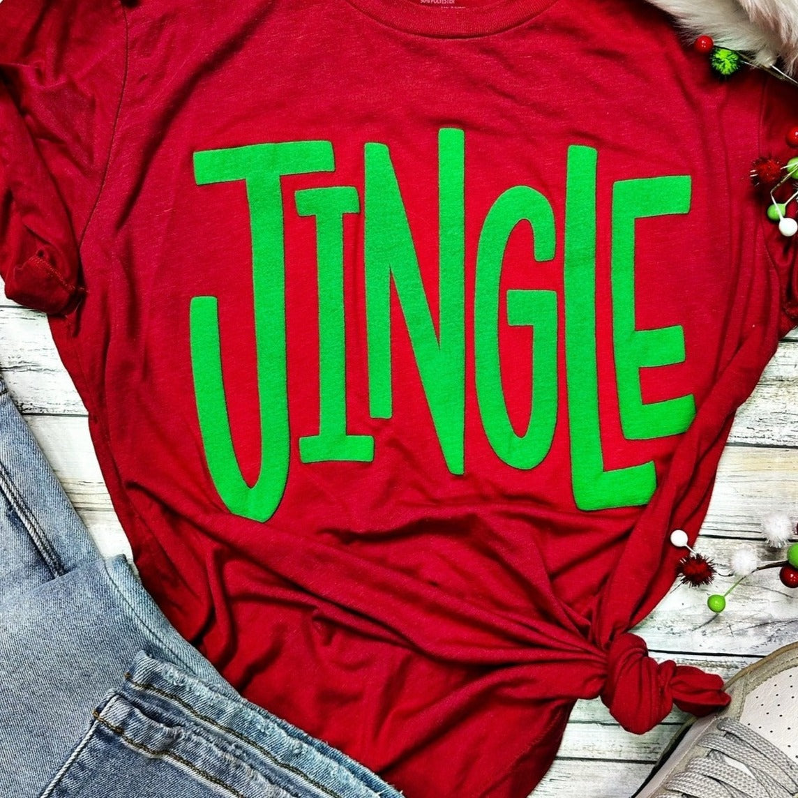 Jingle In Green Puff V- NECK Tee