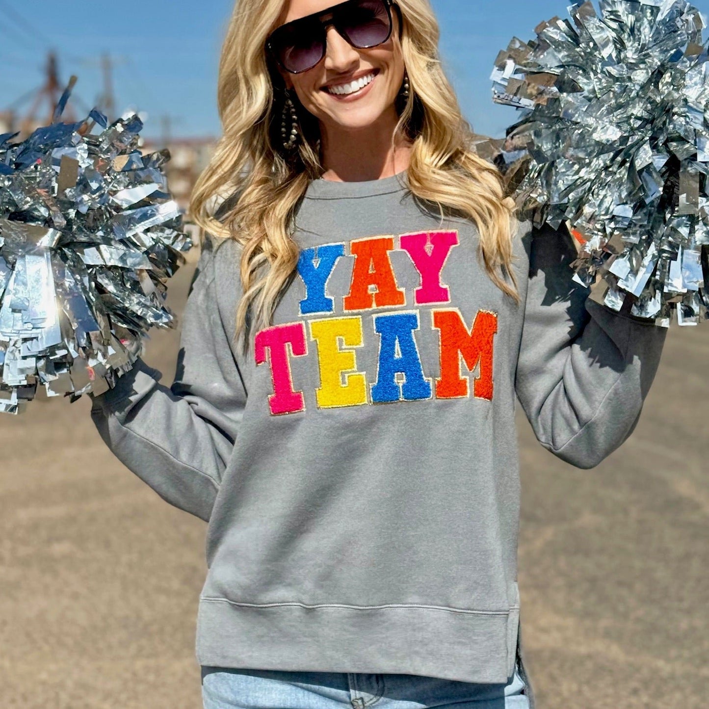 Sync Logic Yay Team Chenille Applique Sweatshirt