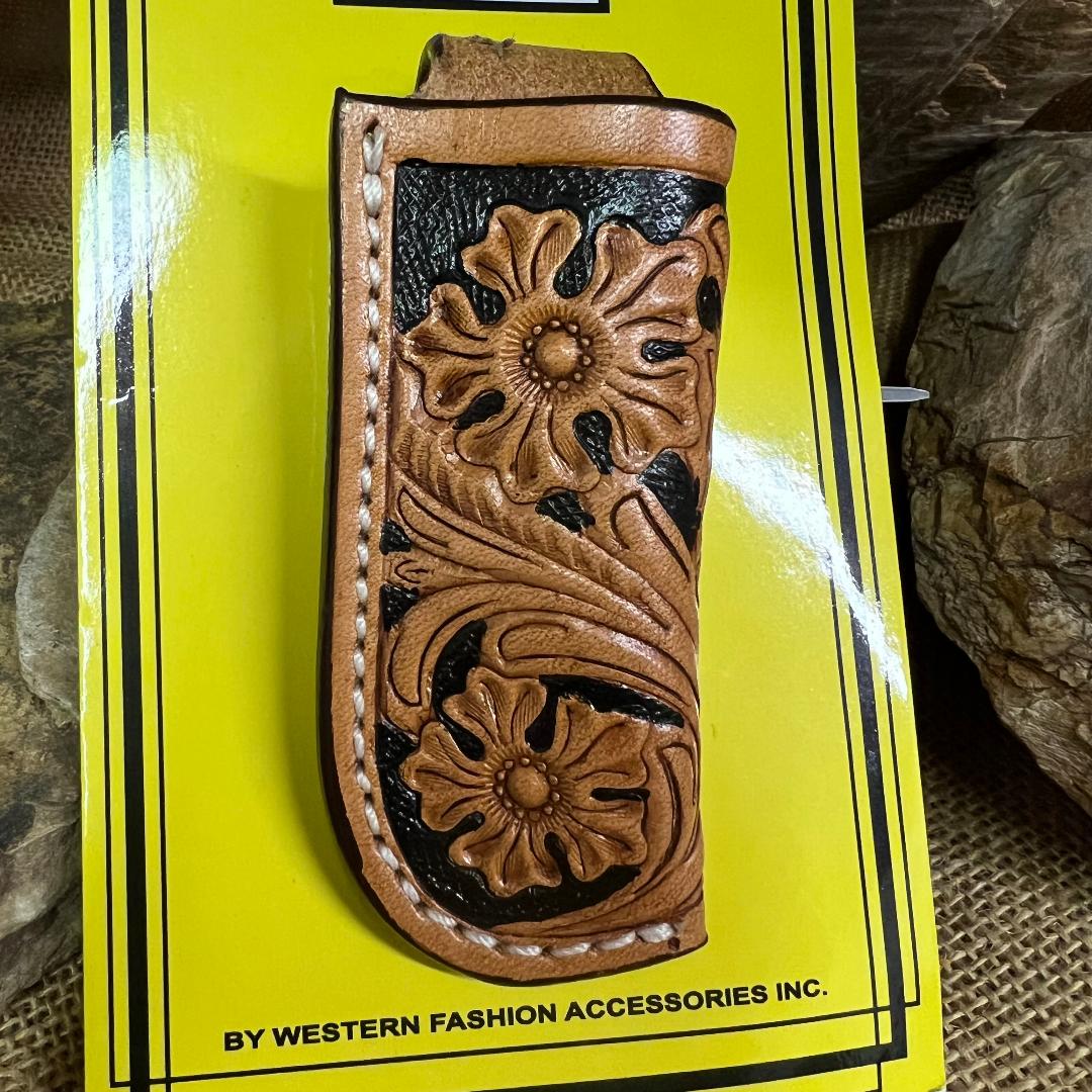 Natural Leather Floral Knife Sheath