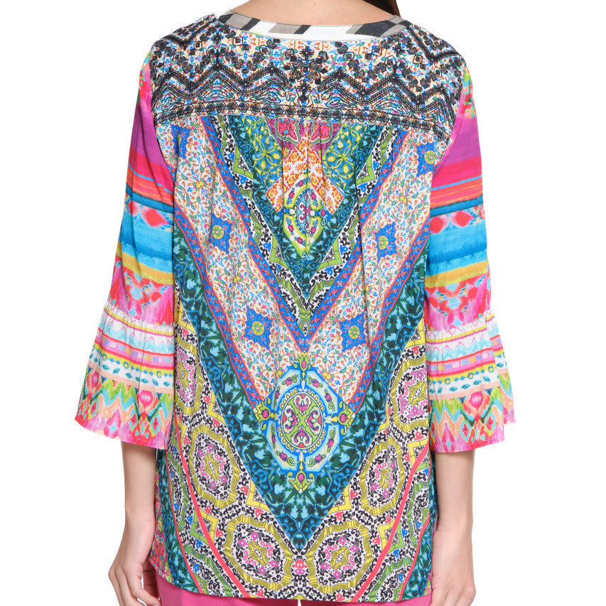 Embellished Popover 3/4 Printed Sleeve