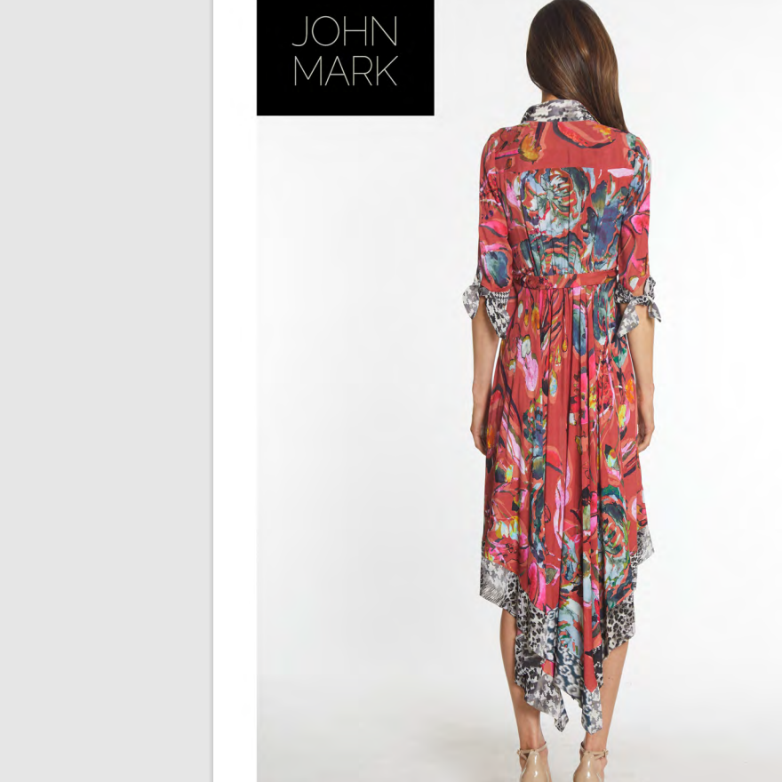 Wire Collar Button Front Dress with Tie Belt by John Mark