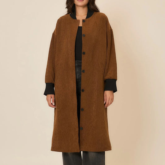 Corduroy Button Up Long Coat