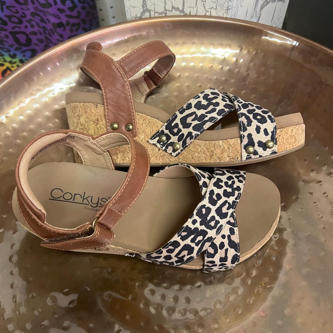 Leopard Print Wedge Slip On Sandal | Freckled Poppy Boutique