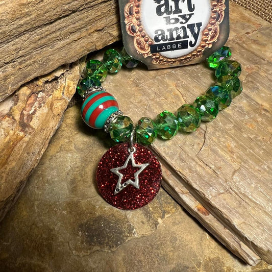 Green & Red Christmas Bracelet