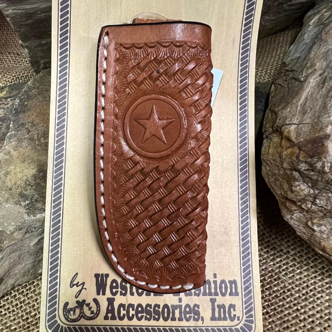 Star on Basket Weave Leather Knife Sheath – The Boutique at Wells Florist