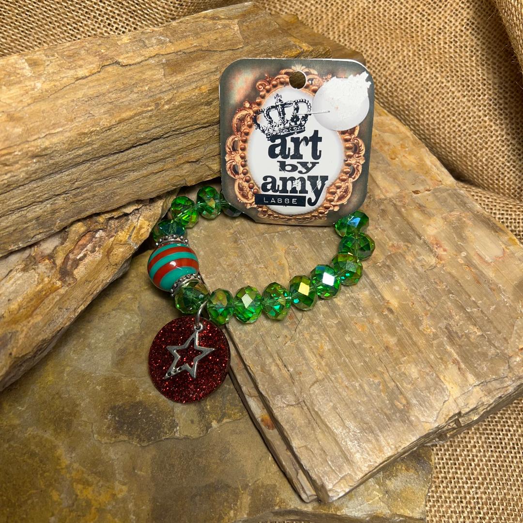 Green & Red Christmas Bracelet