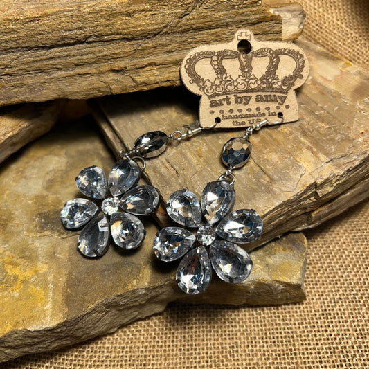 Bold Crystal Flower Earrings