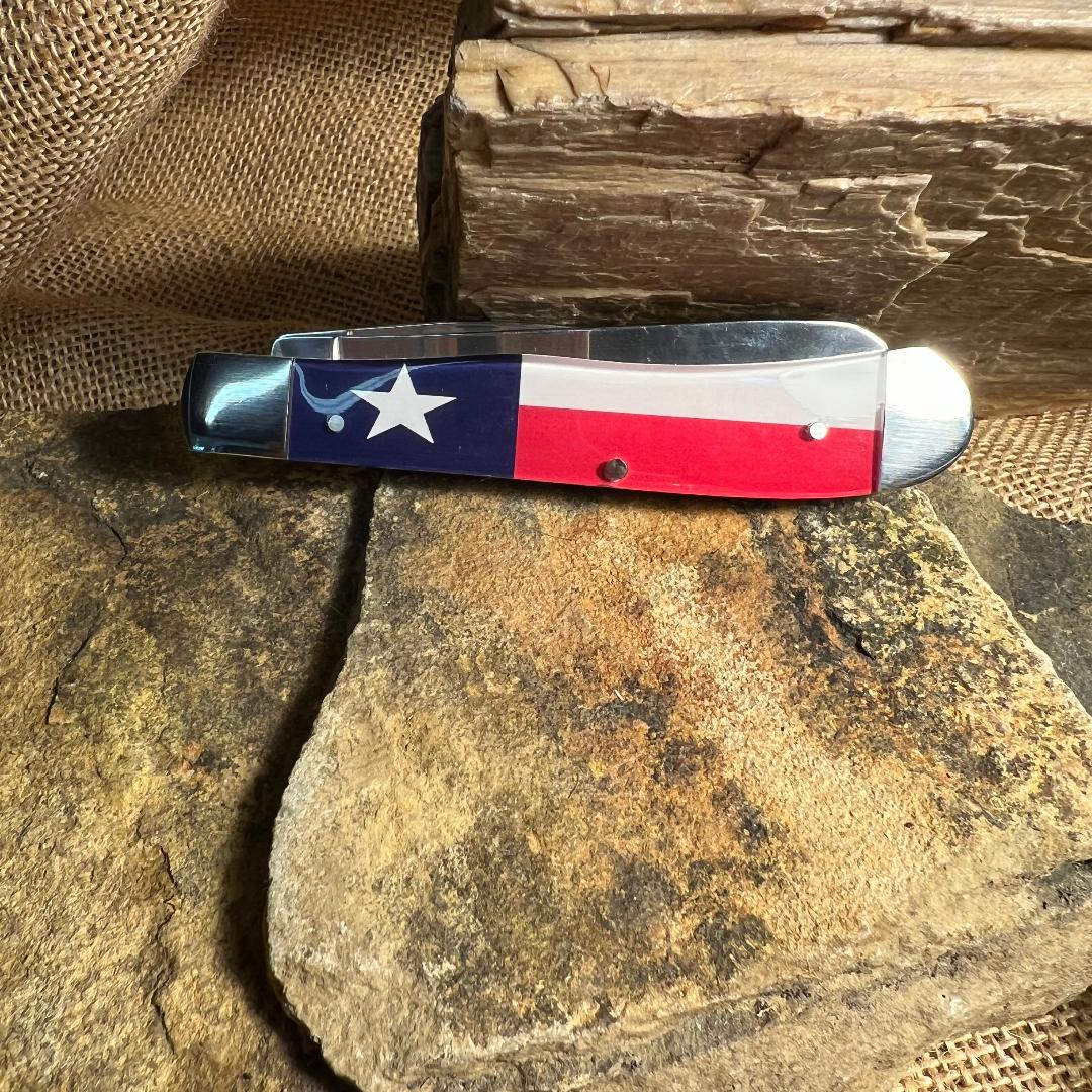 Texas Flag Design Handle Knife