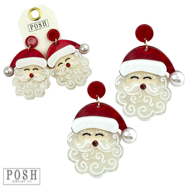 Charming Santa Earring Red