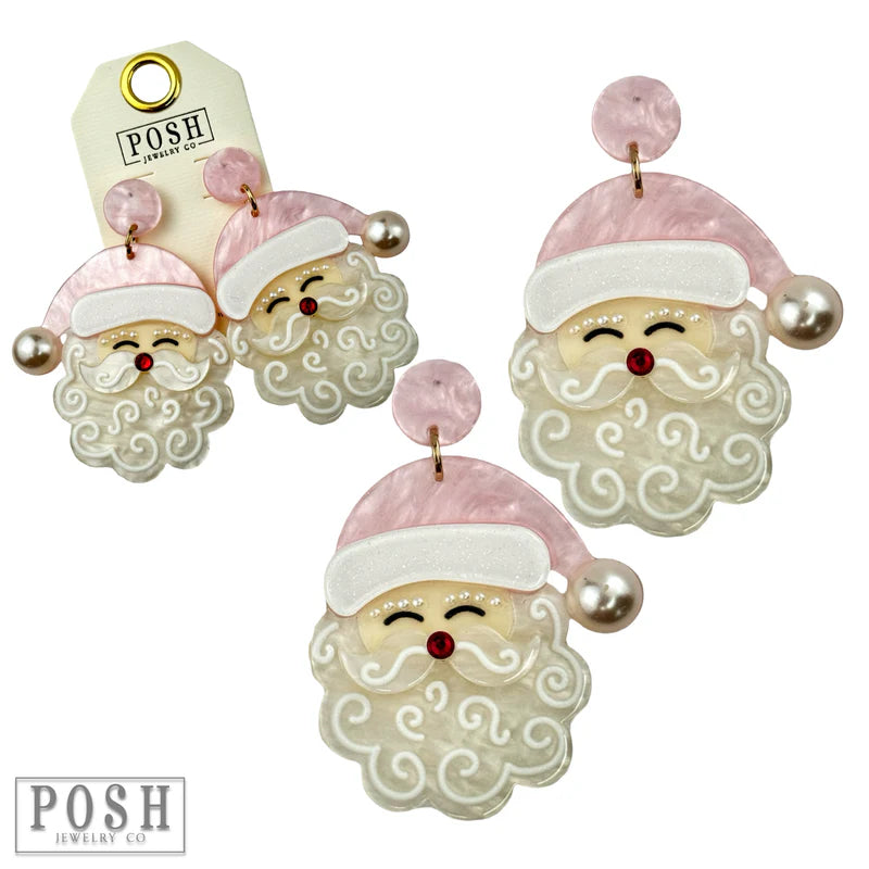 Charming Santa Earring Pink