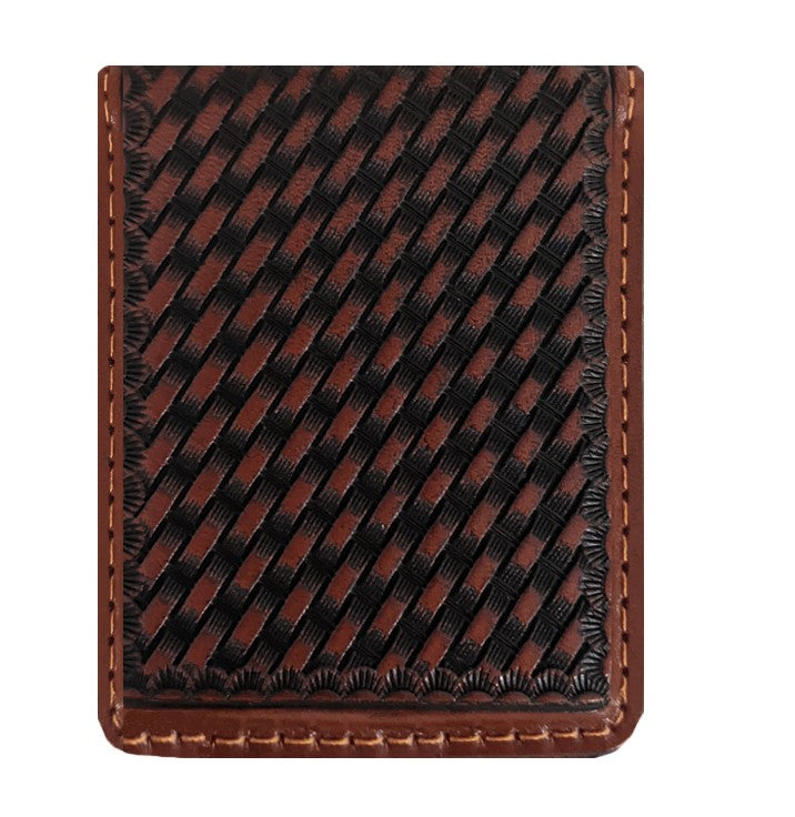 Basket Weave Men's Money Clip