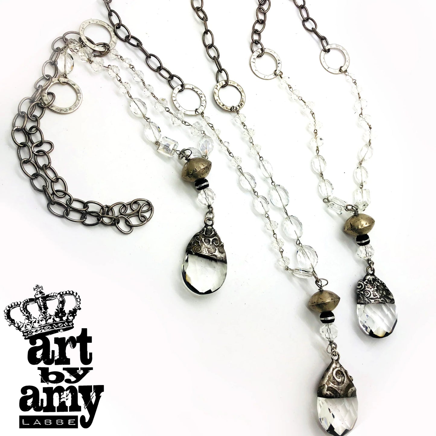 Rain Antique Brushed Silver Chain Necklace